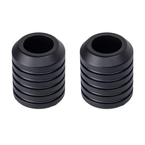 Advanblack ProTek Machined Harley Crash Bar Sliders 1.25" Decorative Wheel Rotatable End For Front Engine Guard Rear Saddlebag Guards (Black CNC) - color: Black CNC