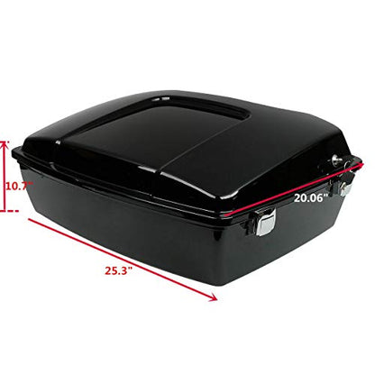TCMT Chopped Motorcycle Trunk Backrest Pad Luggage Rack 2 Up Mount Rack Fit For Harley Touring 1997-2008 Road King Road Street Electra Glide Pack - color: Chopped Style A Chrome Rack