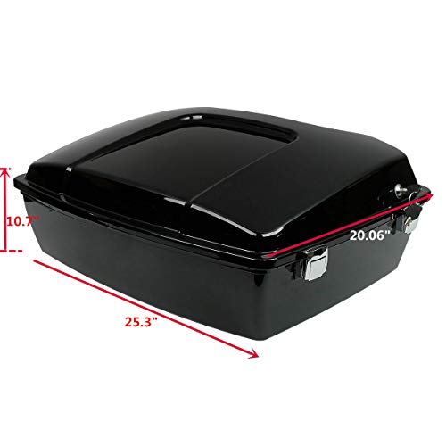TCMT Chopped Motorcycle Trunk Backrest Pad Luggage Rack 2 Up Mount Rack Fit For Harley Touring 1997-2008 Road King Road Street Electra Glide Pack - color: Chopped Style A Black Rack