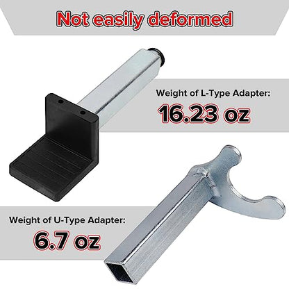 Spool Lift Stand Attachments for Rear Sportbike Motorcycle Stands (Attachment ONLY), U and L-Shaped Adapter 2 Pairs - size: U+L