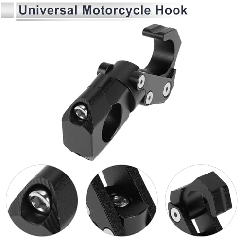 Motoforti Adjustable Universal Motorcycle Hanging Hook Rectangle Motorcycle Helmet Luggage Bag Holder Hanger for Scooters Bicycles Aluminum Alloy Black 1 Set 108mm