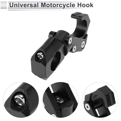 Motoforti Adjustable Universal Motorcycle Hanging Hook Rectangle Motorcycle Helmet Luggage Bag Holder Hanger for Scooters Bicycles Aluminum Alloy Black 1 Set 108mm