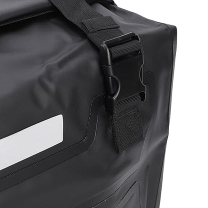 RiToEasysports Motorcycle Saddlebags PVC Motorcycle Luggage Bag 30L X 2 Detachable Roll Top Frame Mount Side Bags for Universal Motorcycles Commuting Touring Storage