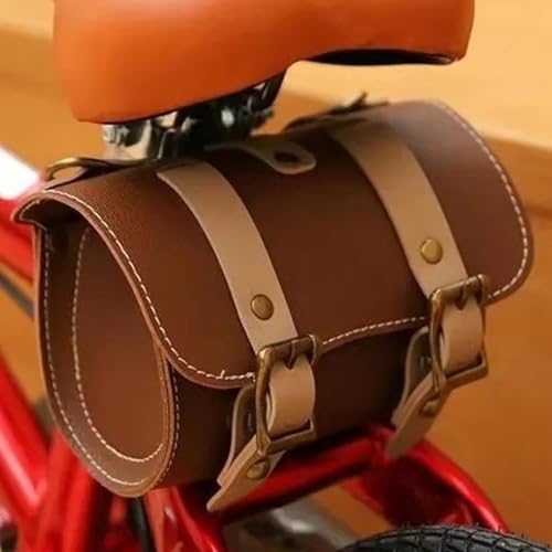 Widely Usage Front Fork Motorcycle Bag - PU Leather Cycling Storage Pouch Carrier, Utility Pack | Riding Accessory For Bike Travel Tools Phone Wallet Waterproof Style Outdoor Usage Utility