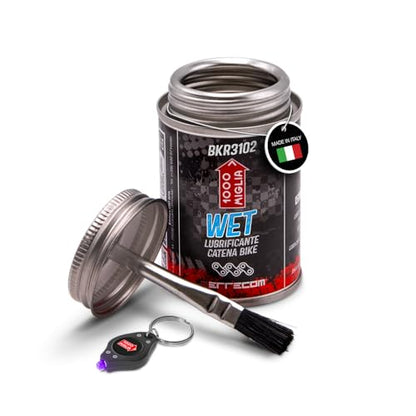 Errecom 1000 Miglia BKR 3102-4 fl oz (120 mL) Can, Wet Lube Bike Chain, for Wet and Muddy Weather Conditions, Brush Included - color: WET - 4 fl oz (120 mL) Can