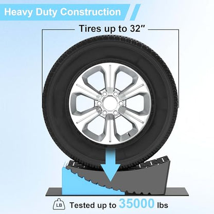 CirclrRoad RV Levelers, Heavy Duty RV Ramps for Leveling, Camper Wheel Levelers, Trailer Leveling Up to 35,000 lbs with Rubber Anti-Skid Pads and Storage Carrying Bag