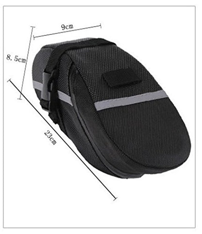 BlueSunshine Bicycle Strap-On Bike Saddle Bag Under Seat Bag Cycling Bag (Black)
