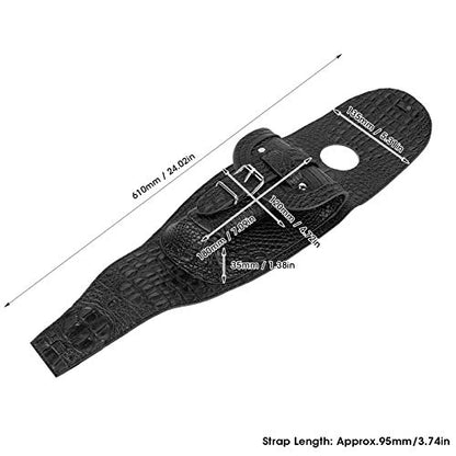 Motorcycle PU Leather Fuel Pad with Pouch - Install for Bikers (Black Crocodile)