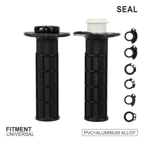 Motorcycle Lock-on Grips 7/8”Handlebar Handle Universal for KLX 140 KLX300R CRF250F CRF300L YZ250F YZ450F DRZ400 TW200 YFZ450 Dirt Pit Bike ATV Black - color: black