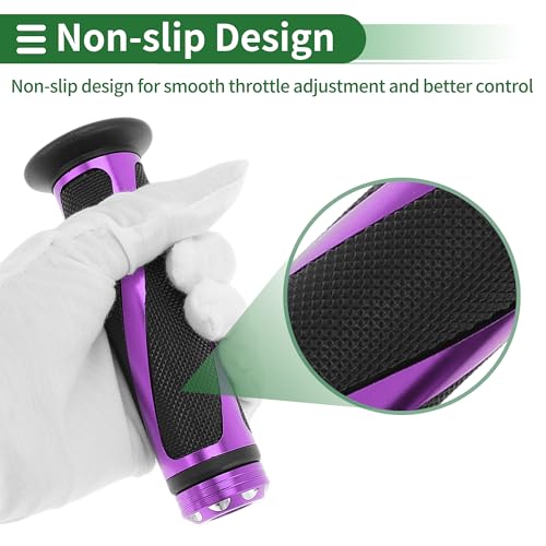 7/8" 22mm 15/16" 24mm Motorcycle Hand Grips Cover Kit Aluminum Alloy Rubber Handle Bar Throttle Grips for Motorcycle Scooter Bicycle ATV Purple 1 Set - color: Purple