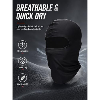 9 Pack Ski Mask for Men Balaclava Full Face Mask Breathable Winter Windproof Hood for Motorcycle Snowboard - color: Black, style: Balaclava