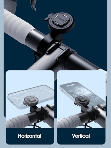 sincetop Bike/Motorcycle Phone Mount - Series Q [ Quad ] - Bicycle Handlebar Aluminum Cell Phone Holder - Quick Lock & Release - Compatible with Moto/Mountain/Road/Electric Bikes, and Scooters - size: SE - Standard, style: [SE] Handlebar Mount - Series Q