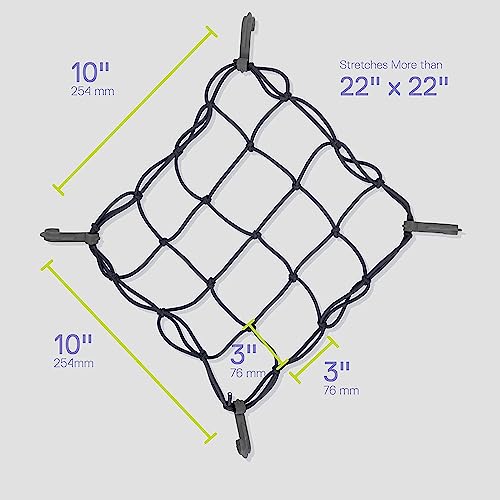 Small Cargo Net by Delta Cycle (2-Pack) - Expandable Bungee Net with Hooks Stretches to 22" x 22" - Bike Cargo Net Keeps Your Gear Tightly in Place for Bikes & Kayaks - style: 2-Pack Cargo Net