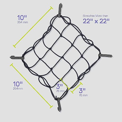 Small Cargo Net by Delta Cycle (2-Pack) - Expandable Bungee Net with Hooks Stretches to 22" x 22" - Bike Cargo Net Keeps Your Gear Tightly in Place for Bikes & Kayaks - style: 2-Pack Cargo Net