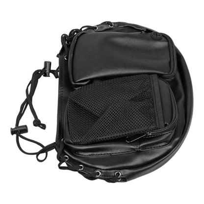 Motorcycle Black Backrest Bag Driver Back Rest Tour Pack Organizer Rider Backrest Organizer Pocket for Harley Touring Road King Electra Street Tri Glide