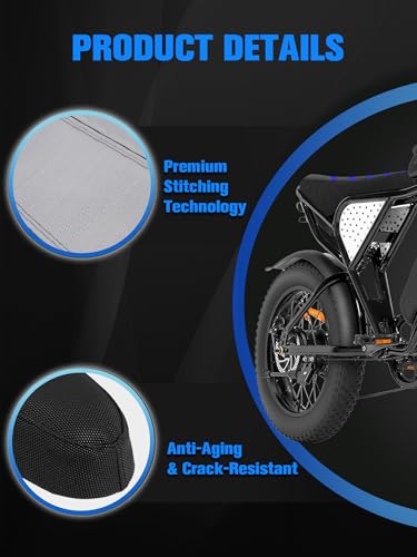 Non-Slip Seat Cover Compatible Fit for Ridstar Q20/Q20 Pro Lite EBike E-Bike, Electric Bike Soft Seat Cover Blue - color: blue
