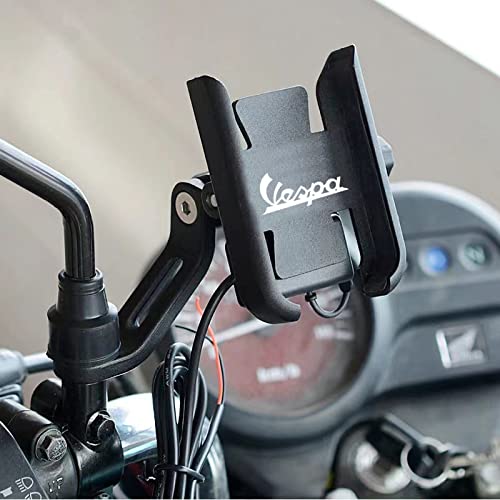 for Vespa LX LXV Sprint GTS GTV 50 150 250 300 300ie Accessories Motorcycle Handlebar Mobile Phone Holder GPS Stand Bracket,Handlebar Silver - color: Handlebar Silver