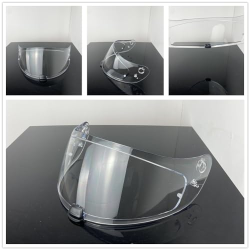 HJ20M Helmet Visor With Anti Fog Film, Motorcycle Helmet Face Shield Windshield Lens For HJC C70 FG-17 FG-ST IS-17 (Clear+Film) - color: Clear+film