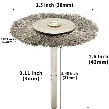 20PCS T-Shaped Wire Brushes - Metal Rust Removal, Polishing, Cleaning - 38mm Diameter, 3mm Shaft - Removes Burrs, Dust, and Oxide Layer - Handles Rough Surfaces - Designed for Industrial and DIY Use - style: Wire Brush T-shaped 3*38mm 20PCS