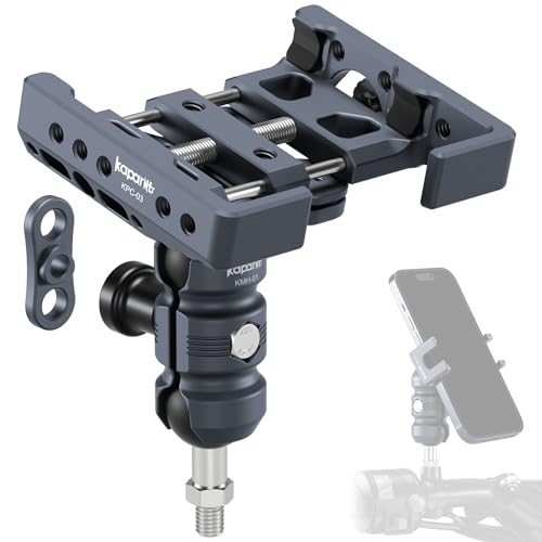 Shock-Absorbing Phone Holder Kit, with M8 Screw for Mirror Install, 25mm Ball Head & Anti-Theft Double Socket Arm, 360° Adjustable Motorcycle Phone Mount, for Tricycle/ATVs/Motorcycle (KPS-21) - color: KPS-21-25mm Ball-M8 Screw-Mirrors Install-with VD