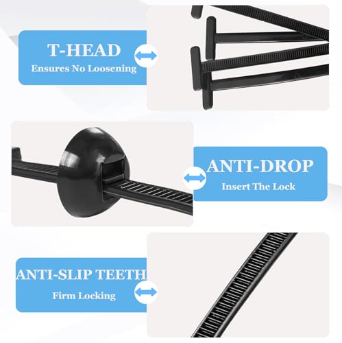20PCS Universal Nylon Cable Tie Buckle Kit - Heavy Duty Self-Locking Rivets with UV-Resistant Push Mount Clips, Automotive Grade Fasteners for Fender Liners Engine Guards Wiring Organization