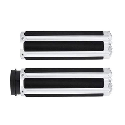 1" Electronic Throttle Defiance Handlebar Grips 25mm Hand Grips Fit for Harley Touring Street Glide Road King Road Glide Electra Glide - color: #4 Chrome