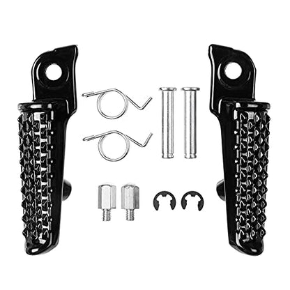 Motorcycle Front Foot Pegs Footrests Pedal for Honda 2003-2023 CBR 600RR, 2004-2023 CBR 1000RR, 2008-2023 CB1000R Models (Front-Black) - color: Front-Black