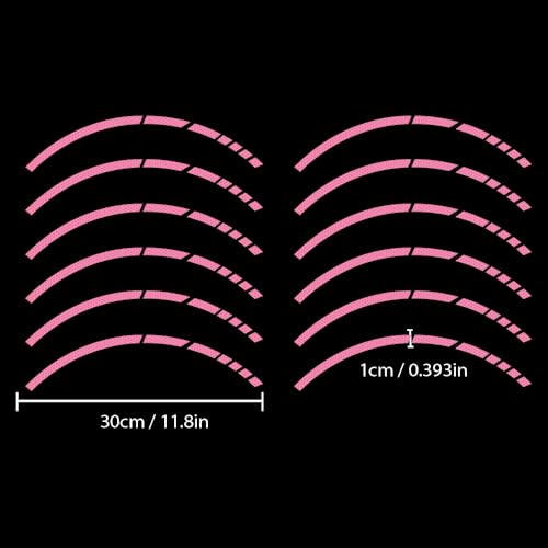 12PCS Reflective Car Wheel Stickers, Night Safety Warning Bicycle Stickers, Anti-Scratch Reflective Rim Decals for Car Motorcycle Cycling Bike (Pink) - color: Pink