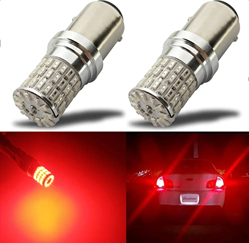 iBrightstar 9-30V Extremely Bright 1157 2057 2357 7528 BAY15D LED Bulbs replacement for Tail Brake Lights, Brilliant Red - color: Brilliant Red, style: 1157