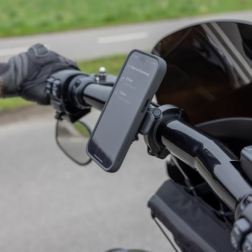 Quad Lock Motorcycle Handlebar Phone Mount PRO - Large with Vibration Dampener and MAG Phone Case for iPhone 15 Pro Max - size: iPhone 15 Pro Max