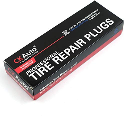 CKAuto 30pcs 8" Brown Tire Repair Strings, Automotive Tool Tire Repair Plugs for Tubeless Off-Road Tires Car, Bike, ATV, UTV, Wheelbarrow, Mower - color: Brown, size: 8" x φ0.236" 30pcs