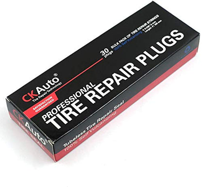 CKAuto 30pcs 8" Brown Tire Repair Strings, Automotive Tool Tire Repair Plugs for Tubeless Off-Road Tires Car, Bike, ATV, UTV, Wheelbarrow, Mower - color: Brown, size: 8" x φ0.236" 30pcs