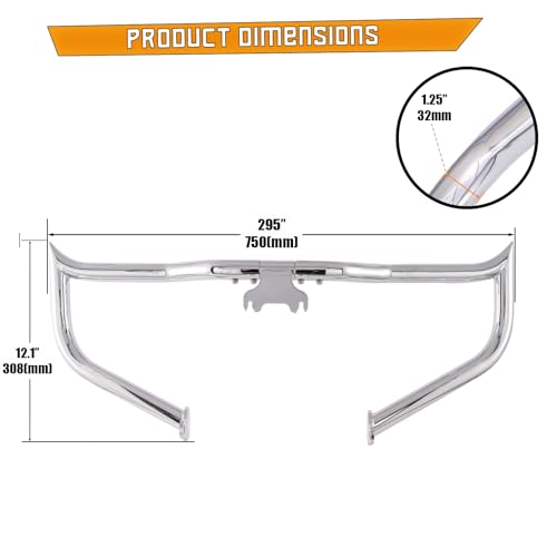 Kinglemc Crash Bar Engine Guard Highway Bar for Harley Davidson Road King Street Glide Electra Glide 14-2025 (Chrome) - color: Chrome, size: 2014-2025 Touring Models except Road Glide/CVO