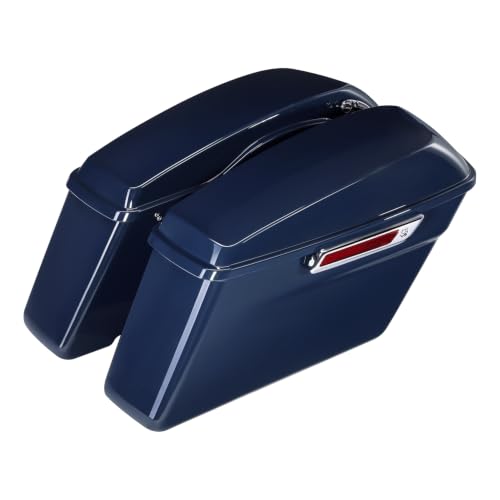 HR3 Billiard Blue Hard Saddlebags Compatible with 2019 Street Glide Special FLHXS Road Glide Special FLTRXS Fit for 2014-2023 Harley Touring Road King Road Glide Street Glide Electra Glide - color: Billiard Blue