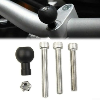 Motorcycle Handlebar Clamp Base with 1 Inch Ball for RAM Mounts B-367U, M8 Threaded Bolt Adapter, Aluminum Alloy GPS Bracket Holder for Top Clamp Phone