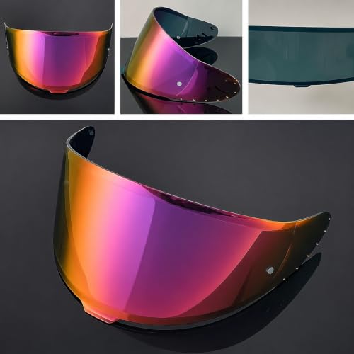 Shoei RF-1400 Helmet Visor Replacement for X15 CWR-F2 RF-1400 Z8 NXR2, CWR-F2 Shield Windshield Anti-Scratch UV Protection (Purple Red Gold) - color: Purple-red Gold