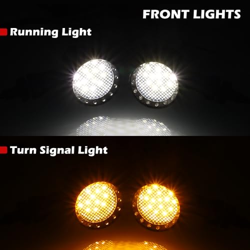 TSUNG 4PCS Motorcycle Bullet LED Front Rear Turn Signal Light SMD Blinker Indicator for Cruiser Chopper Bobber Cafe Racer Street Bike (SMD-Black-4PCS) - color: SMD-Black-4PCS