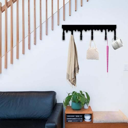 Custom Dripping Key Holder Wall Hook Rack, Unique Metal Hooks for Keys and Coats, Modern Artistic Home Organizer (Dripping Key Holder) - color: Dripping Key Holder