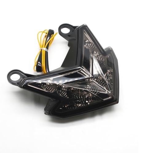 MZS Motorcycle Tail Light, LED Turn Signal Blinker Integrated Smoke Compatible with ZX6R ZX-6R 2013-2018 / Z125 Pro 2017-2024 / Z800 2013-2017 - size: ZX6R/Z125 Pro/Z800
