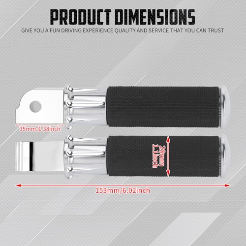 Motorcycle Passenger Foot Pegs Rear Footrest Fit for Softail Breakout 114 FXBR Deluxe FLFB Low Rider FXLR Street Bob FXBB FXDR LiveWire (Chrome) - color: Chrome