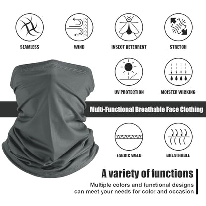 Geyoga 6 Pieces Summer UV Protection Cooling Neck Gaiter Face Clothing Neck Gaiter Mask Scarf Sunscreen Breathable Bandana - color: Classic Color