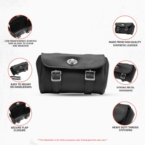 Daniel Smart Two Strap Tool Bag with Classic Design -Waterproof and Durable Premium Synthetic Leather with Stunning Twist and Pin Buckle Lock - style: Ds5602