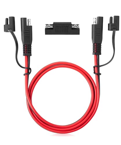 Bates- SAE to SAE Extension Cable, 3 FT, 16 AWG, SAE 2-Pin Quick Connect Disconnect with Polarity Reverse Adapter, Solar Panel Extension Cable for Battery Chargers, Maintainers & Motorcycles