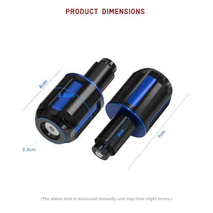 Motorcycle Handlebar Bar Ends Plug, CNC HandleBar Bar Ends Grips Plug Fit For Kawasaki Yamaha Honda Suzuki Aprilia And Motorcycles With Handlebar Inner Diameter Of 14-22mm (Blue) - color: Blue