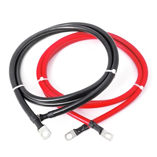 A ABIGAIL 2 AWG Battery Cable 2 Gauge Pure Copper Battery Inverter Cables with 5/16 in Lugs Both Ends Power Inverter Wire Set for Automotive Solar Power Inverter Marine Boat RV Car Motorcycle (5FT) - color: 5/16", size: 5FT