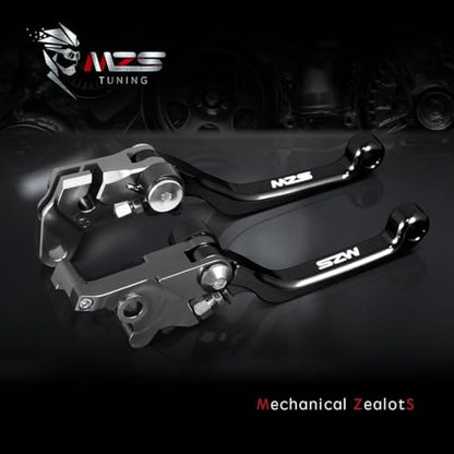 MZS Black Dirt Bike Brake Clutch Levers Pivot CNC Compatible with CR125R 2004-2007 / CR250R 2004-2007 / CRF250R 2004-2006 / CRF450R 2004-2006 / CRF250X 2004-2018 / CRF450X 2005-2018 - color: Black, size: CR125R/CR250R/CRF250R/CRF450R/CRF250X/CRF450X