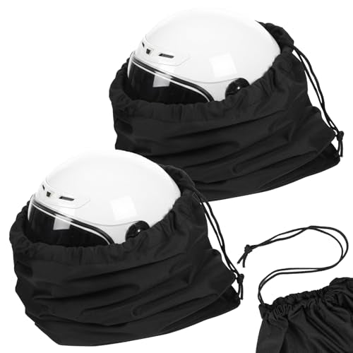 2 PCS Ski Helmet Bag, Black Welding Helmet Bag Motorcycle Hood Bags with Drawstring Large Capacity Lightweight Helmets Storing Bags for Football Bicycle Travel Riding Supplies