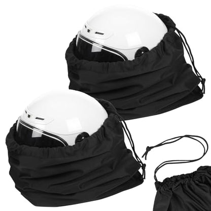 2 PCS Ski Helmet Bag, Black Welding Helmet Bag Motorcycle Hood Bags with Drawstring Large Capacity Lightweight Helmets Storing Bags for Football Bicycle Travel Riding Supplies