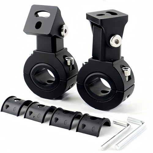 Motorcycle Spotlight Bracket, Light Bar Mounts for Driving Fog Lights, 360 Degree Adjustment Tube Clamp Mounting Bracket Fit 0.7"-1.25" ATV UTV Roll Bar (2 Pcs)