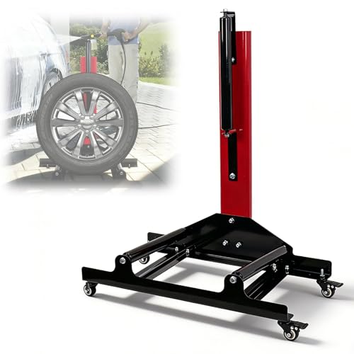 Rolling Wheel Detailing Stand, Portable Wheel Cleaning Stand, Tire Cleaning and Polishing Roller with 3-Way Rotating Rollers, for Wheel Cleaning, Polishing Rims, Dressing Tires